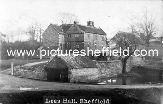 Lees Hall, cart shed and pond