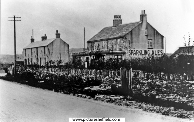 Bradway Hotel, Bradway Road, originally the Miner's Arms and also known as Hogshead, Midland Cottages in background