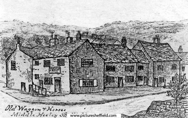 Old Waggon and Horses, Gleadless Road, Middle Heeley. Building demolished 1882