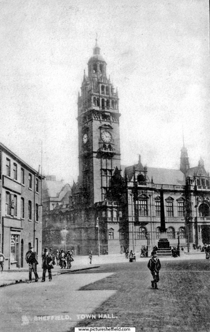Town Hall and Jubilee Monolith, pre 1905, from Leopold Street