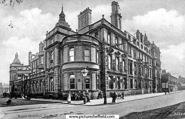 Royal Hospital, West Street, postmarked 1906, Westfield Terrace, left