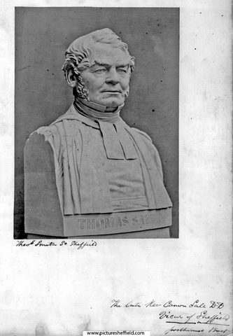 Marble bust of the late Rev Thomas Sale DD, Vicar of Sheffield