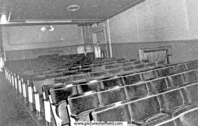 Interior of The Star Picture House, Ecclesall Road junction of William Street. Opened 23 December 1915. The first sound film was shown 23 December 1929. Closed as a cinema 17 January 1962. Reopened as Star bingo hall until 1984. Demolished October 19