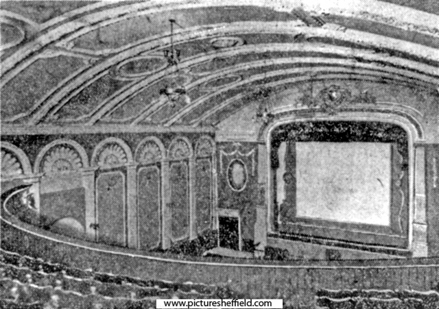 Auditorium at the Sheffield Picture Palace, Union Street, referred to in later directories as The Palace. 