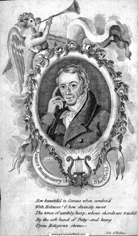 James Montgomery (1771-1854), engraving and poem