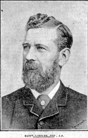 Alderman Batty Langley (1834 - 1914), M.P. for Sheffield Attercliffe 1894 - 1909; Mayor 1892 - 93