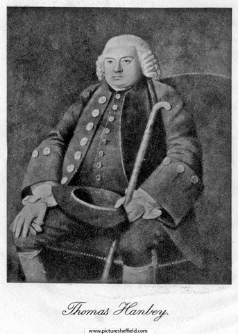 Portrait of Thomas Hanbey, died 1786 aged 74 years, , founder of the Hanbey Charity, copied by William Poole from the original oil painting by an unknown artist in the Sheffield Blue Coat School