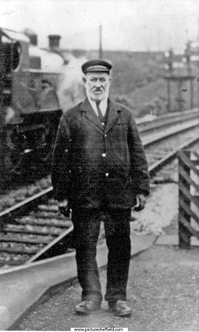 'Railway Jim', James Henry Dyson, porter at Dore and Totley Station for 44 years
