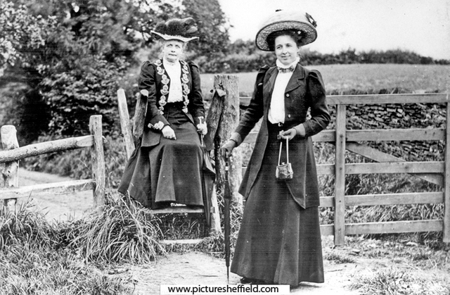 Two unidentified ladies in the Rivelin or Loxley Valley