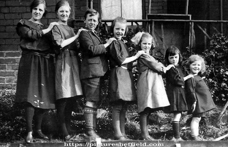 The Children of the Foster Family taken at home on Valley Road, Meesbrook