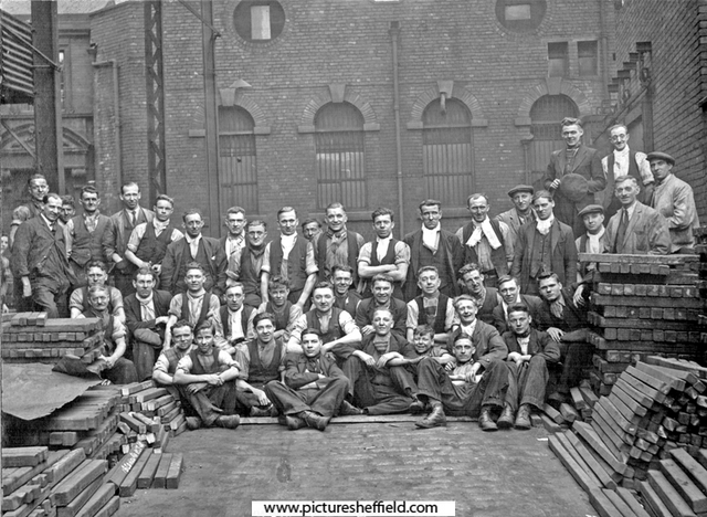 Steel workers from Sheffield Forge and Rolling Mill Co. Ltd., Bridge Street