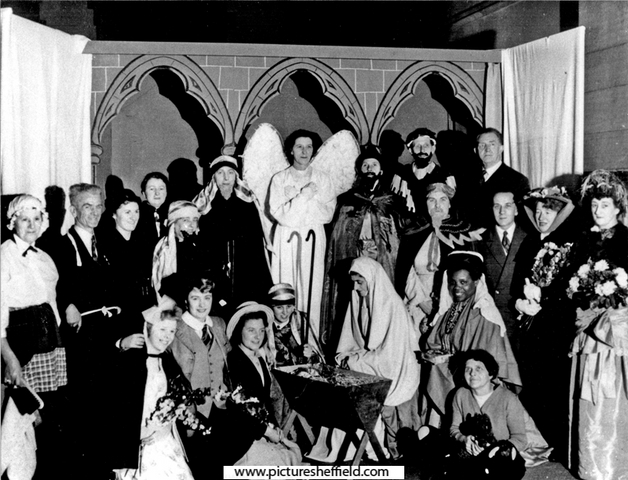 Cast of Nativity Play, Wadsley Hospital (Middlewood Hospital), written and produced by Mary Parkin