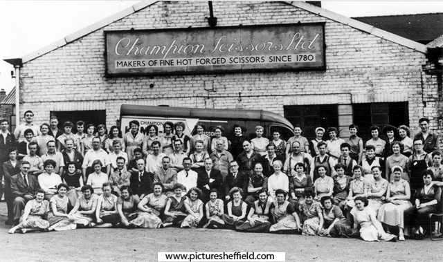 The staff of Champion (Scissors) Ltd., scissor manufacturers, Petre Street