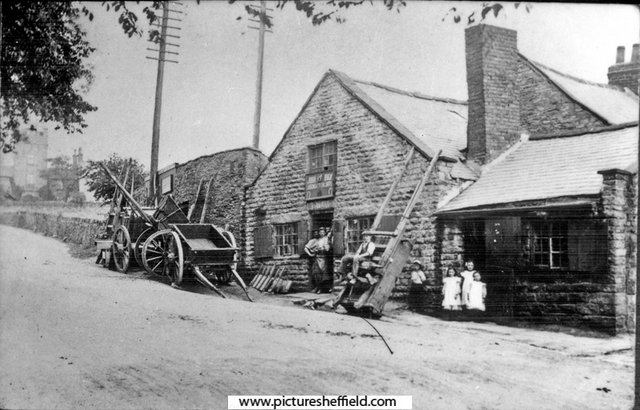 John Bly's blacksmith shop, Lydgate Lane, (Mount Zion in background)