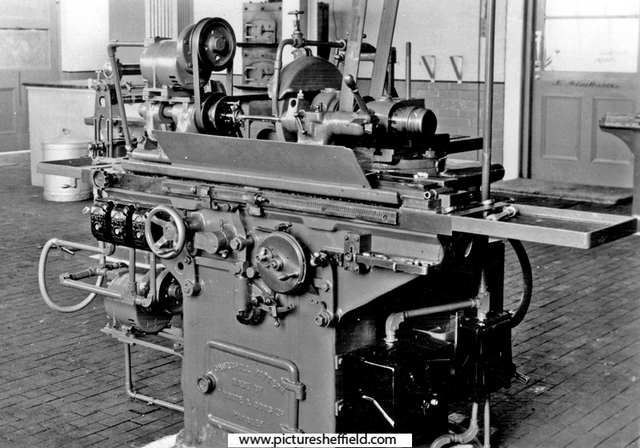 Grinding machine at W. T. Flather Ltd., Standard Steel Works, Sheffield Road, Tinsley