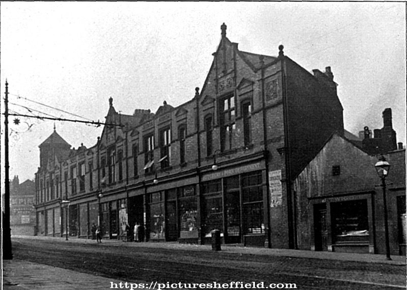 Brightside and Carbrook Co-operative Society Ltd., Staniforth Road Branch looking towards Pinfold Canal Bridge