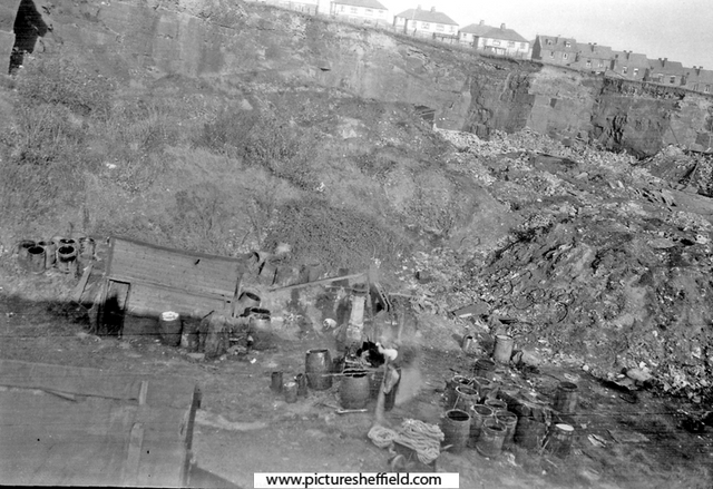 Rope making at Lydgate Lane (known as Rope Walk), probably J.H. Mudford and Sons, Lydgate Lane, former Lydgate Quarry (Mount Zion Quarry)