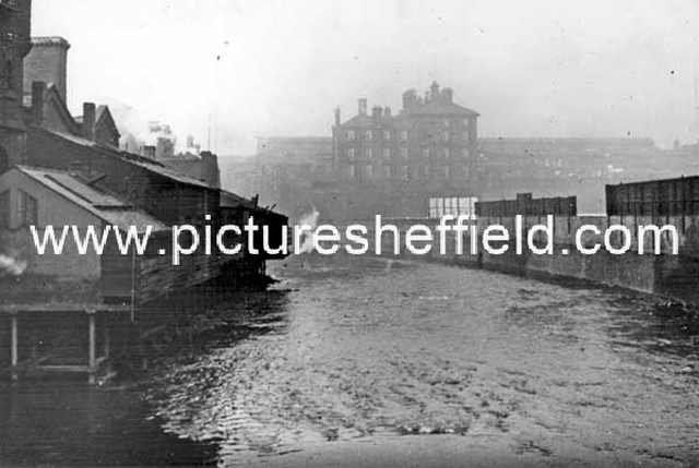 River Don from Blonk Street, looking towards Royal Victoria Hotel, Samuel Osborn and Co., Clyde Steel Works, left