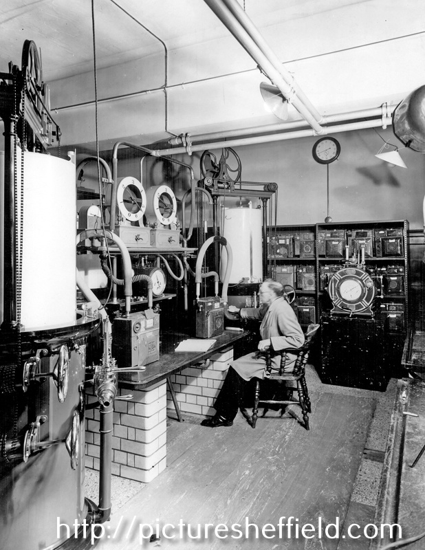 Interior of Sheffield Corporation Weights and Measures Department - Gas Meter Testing Room