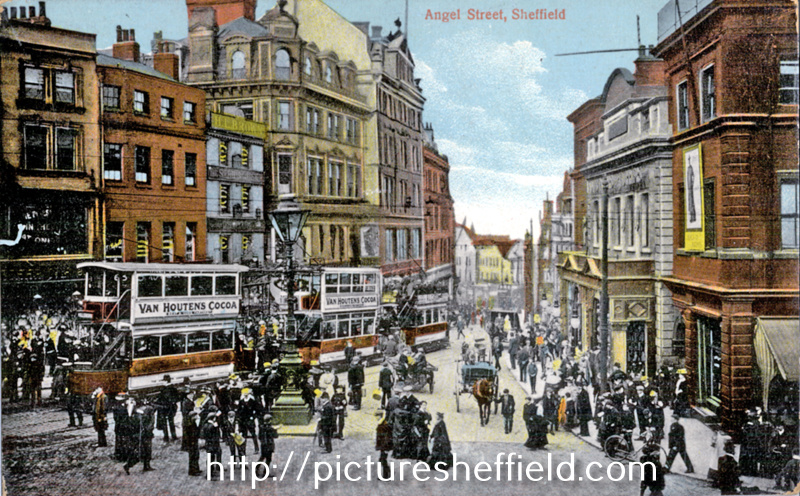 Angel Street and Market Place, 1895-1915, Fitzalan Market on right