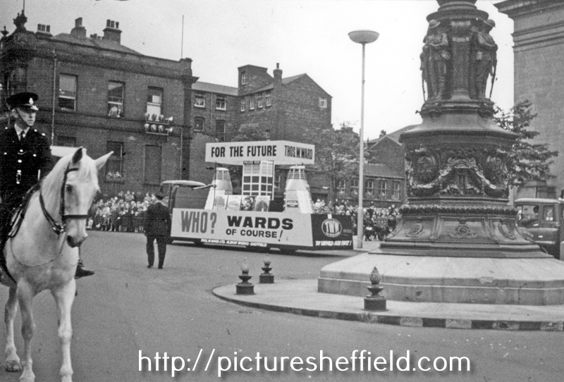 Barkers Pool showing float decorated by Thomas W. Ward in an unidentified parade
