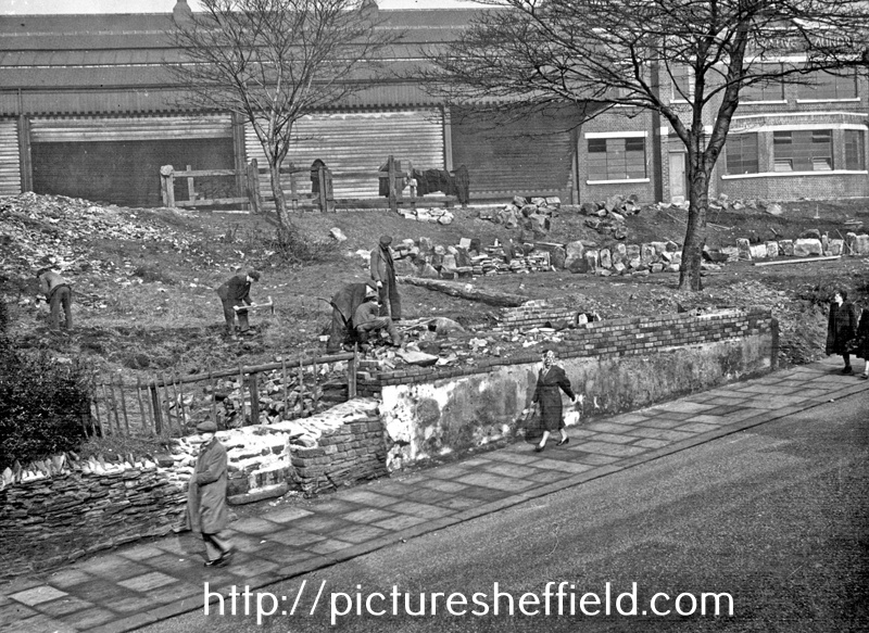 Former site of Pear Tree Cottages, proposed site of Flower and Rock Garden in front of S.Y.D Laundry offices and van store, Bellhouse Road, Shoregreen
