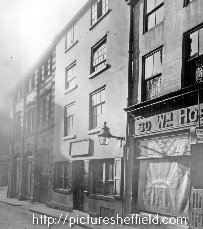 Nos. 30 - 32 Change Alley, No. 30 Hobson and Sons, tailors, No 32, Beerhouse known as the Mitre Tavern