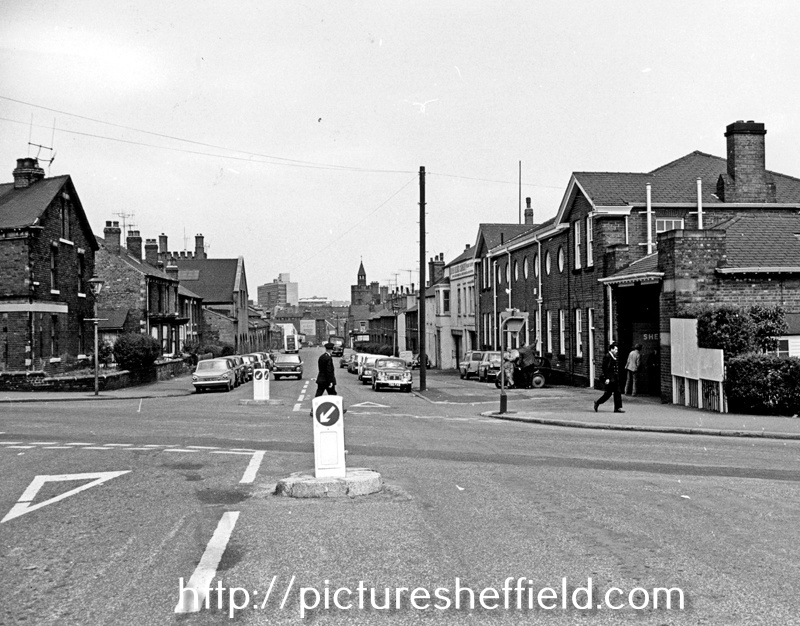 Edmund Road from Charlotte Road, Sheffield Corporation Water Works (Depot), right