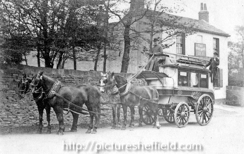 Joseph Tomlinson and Sons, Pitsmoor horse bus at the Sportsman Inn, Barnsley Road