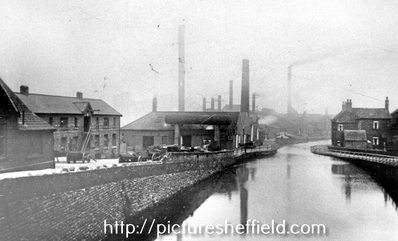 Tinsley Rolling Mills, Co. Ltd., S.Yorks Navigation Canal and Wharf Road cottages