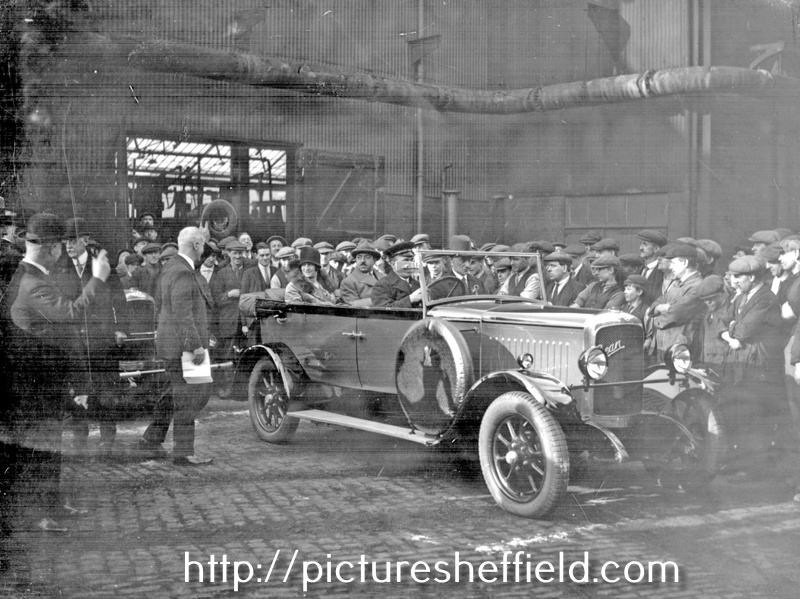Bean Motor Car at Hadfields Co. Ltd., East Hecla Works on occasion of a Royal visit of King Amanulla and Queen Souriya of Afghanistan