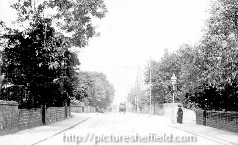 Fulwood Road, Broomhill, Ashdell Road, right, entrance to Standfield House, left, spire belongs to the Wesleyan Chapel