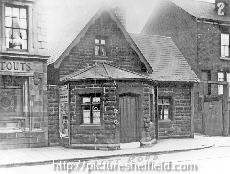Victoria Hotel, later Victoria Vaults, extreme left (closed in the early 70's) Old Toll Bar House No. 329 (coal dealers), Langsett Road between Woodland Street and Victor Street
