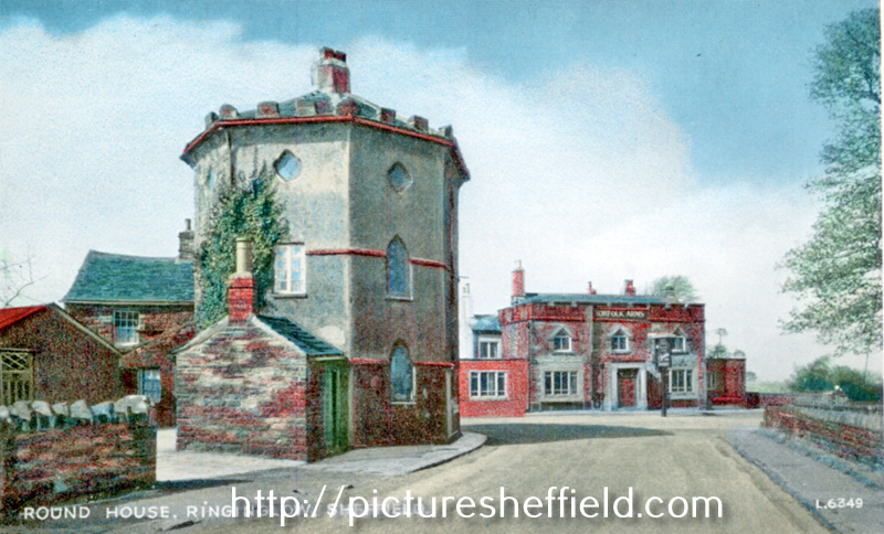 Round House and Norfolk Arms, Ringinglow Road, from Sheephill Road