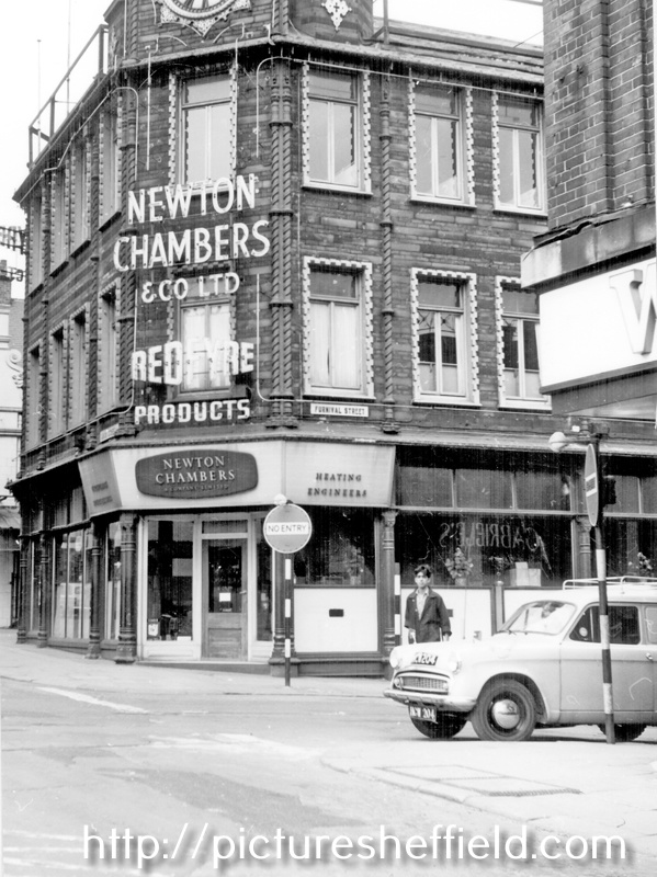 Furnival Street looking towards Union Street, Newton, Chambers and Co. Ltd., (Newton House), Stove Grate Manufacturers