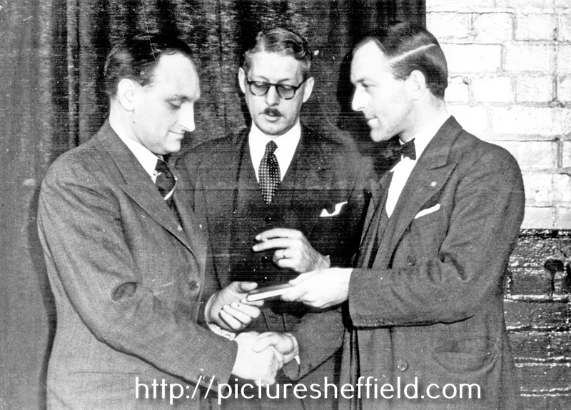 Presentation to Mr. W.E  Morrison by Mr. G M and D G Flather, W. T. Flather Ltd,
