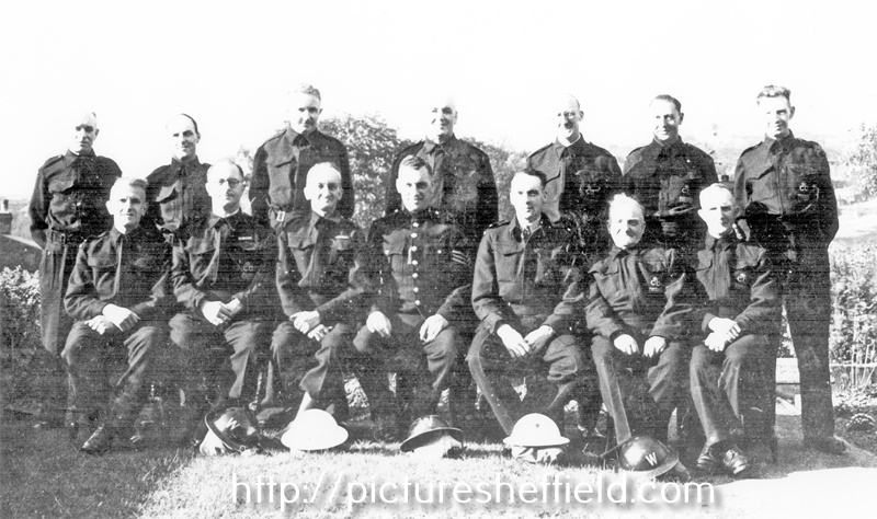 A.R.P. Wardens of Wolverley Road Post, Darnall, Mr. Knowles back row 5th from left, Inspector Corby front row 4th from left