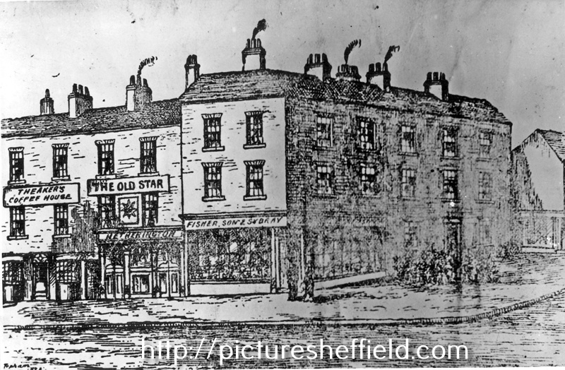 High Street and Market Street, No. 4 Fisher, Son and Sibray, nurserymen, No. 6 Old Star public house