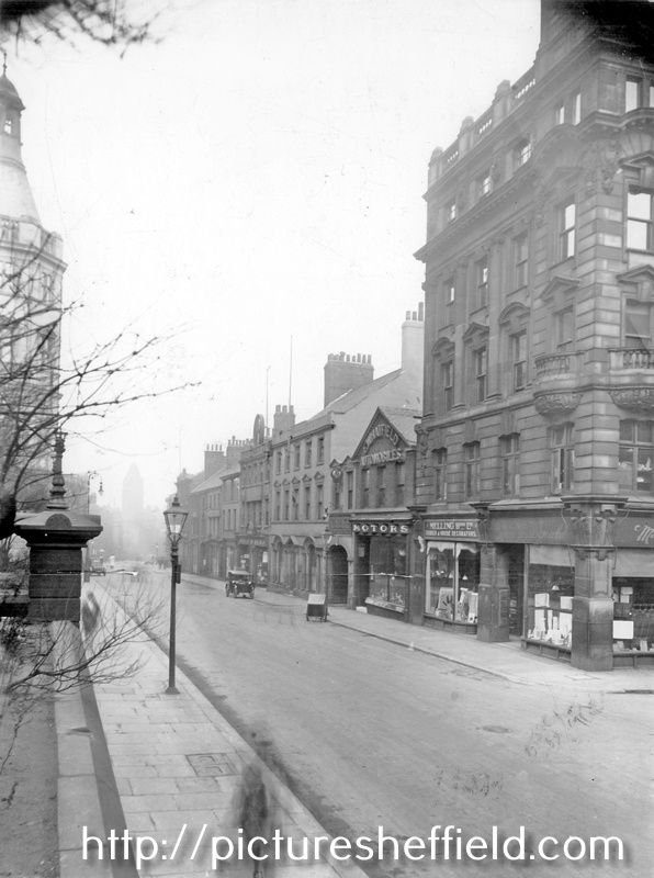 Norfolk Street at the rear of St. Paul's Church, premises on right include Howard Chambers (includes No 157, Misses McDonald, fancy repository and No. 153 Melling Bros. Ltd., decorators), Nos.147 - 151 E.W. Hatfield Ltd., motor engineers