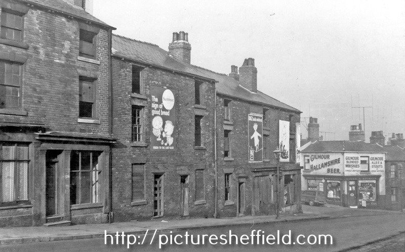 Property awaiting demolition looking towards No. 189, Off-License, St. Philip's Road showing the junction with Bellefield Street /Cross Hunt Street