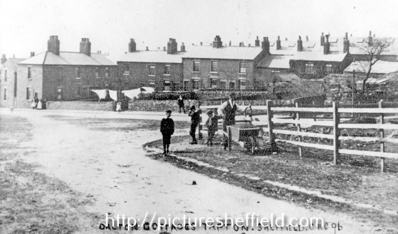 Dalton Cottages, Tapton Hill Road, from junction with Ryegate Road, (cottages back onto Vernon Terrace)