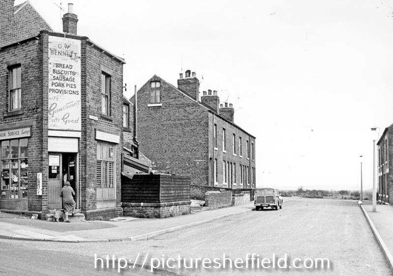 Victoria Road, Woodhouse, from Sheffield Road. No. 149 Sheffield Road, G. W. Bennett, shopkeeper, left