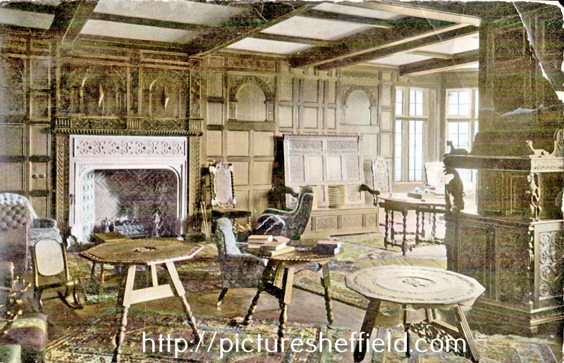 Oak panelled drawing room, Derwent Hall