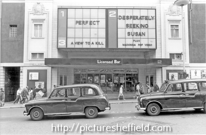Gaumont Cinema, Barker's Pool, prior to closing. Formerly The Regent. Designed by W.E. Trent. Opened 26th December, 1927. Became the Gaumont in 1946 and was twinned by Rank in 1969 and tripled in 1979. Closed 7th November 1985