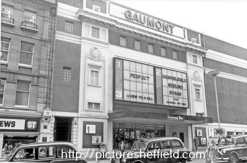 Gaumont Cinema, Barker's Pool, prior to closing. Formerly The Regent. Designed by W.E. Trent. Opened 26th December, 1927. Became the Gaumont in 1946 and was twinned by Rank in 1969 and tripled in 1979. Closed 7th November 1985