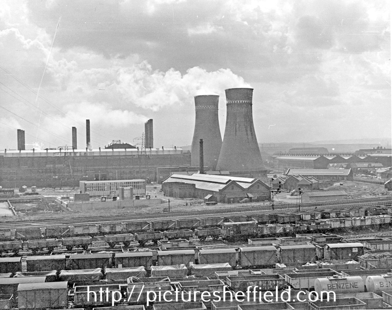 Blackburn Meadows Power Station from Blackburn with Goods Wagons in the foreground