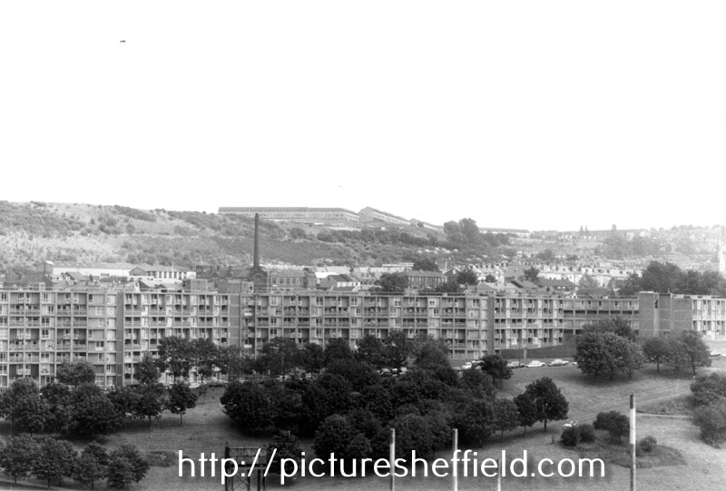 Elevated view of Park Hill Flats from the Lyceum Theatre