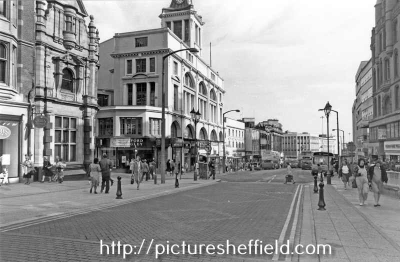 General view of High Street showing former National Provincial Bank; junction with York Street and Bradford and Bingley Building Society, Telegraph House (originally Kemsley House), High Street looking towards C and A Modes Ltd