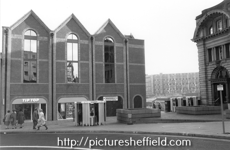 Unit 1 (later renumbered No. 11), Tip Top Drug Store Ltd., Fitzalan Square with Park Hill Flats in the background