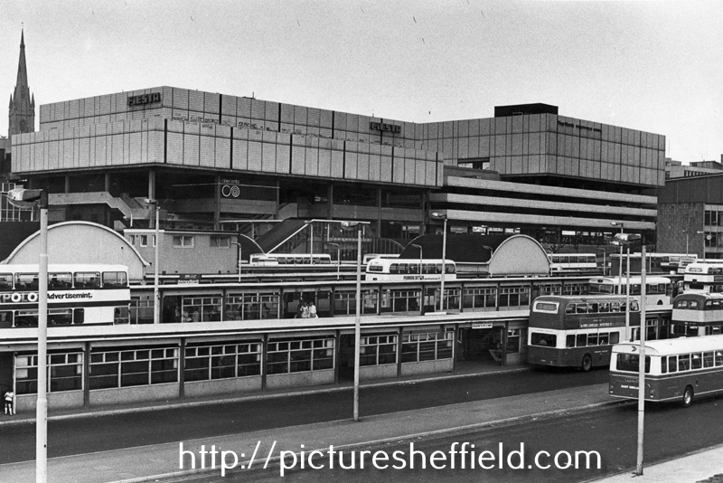 Pond Street Bus Station with Fiesta Nightclub and Top Rank Suite in the background CineCenta sign still visible 
